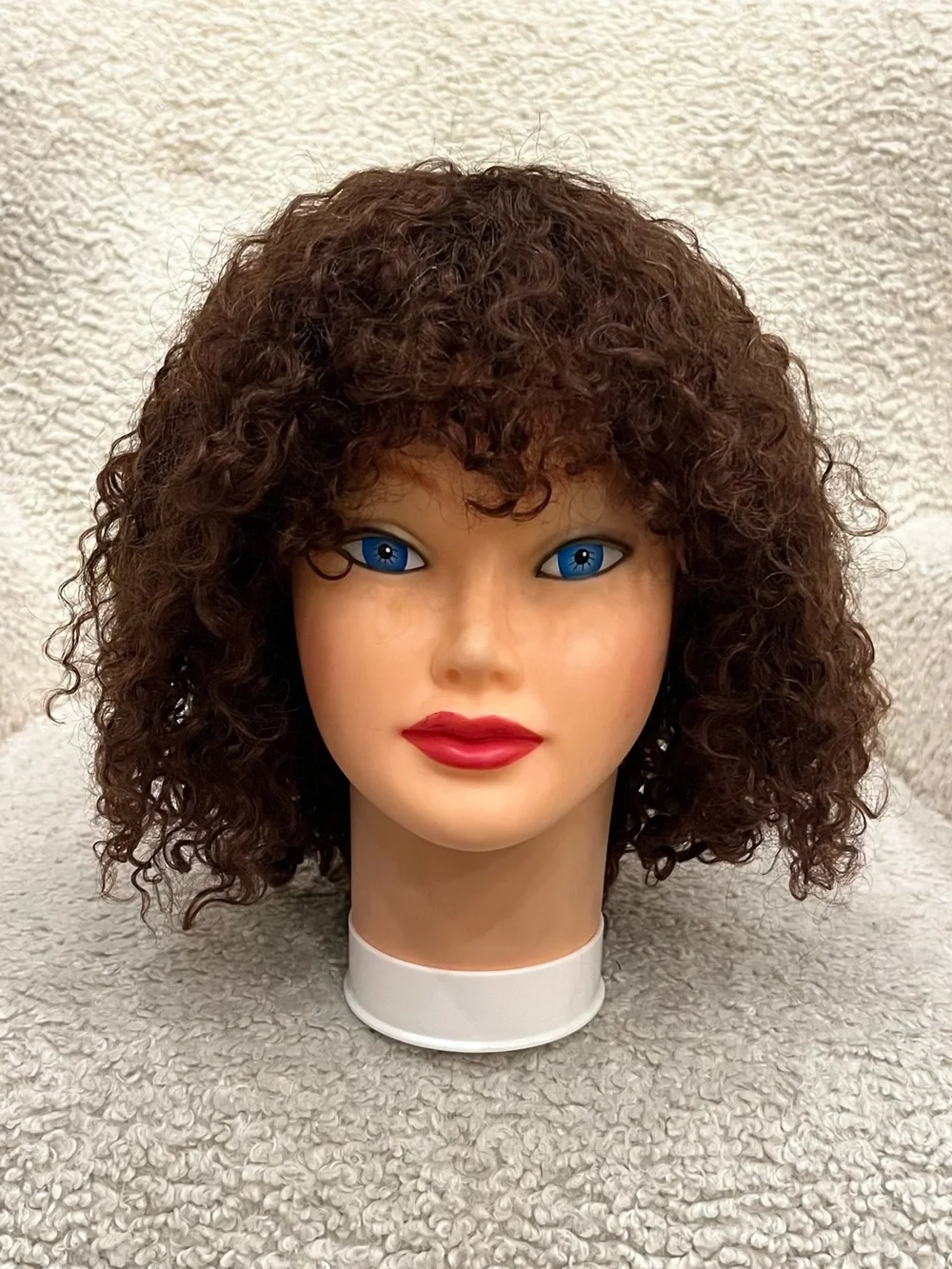 GORGIUS Kinky Curly Human Hair Wig Brown Short Wig